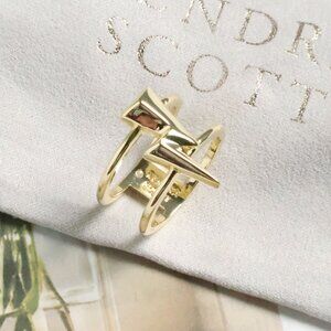 Kendra Scott Bolt Gold Double Band Ring #7